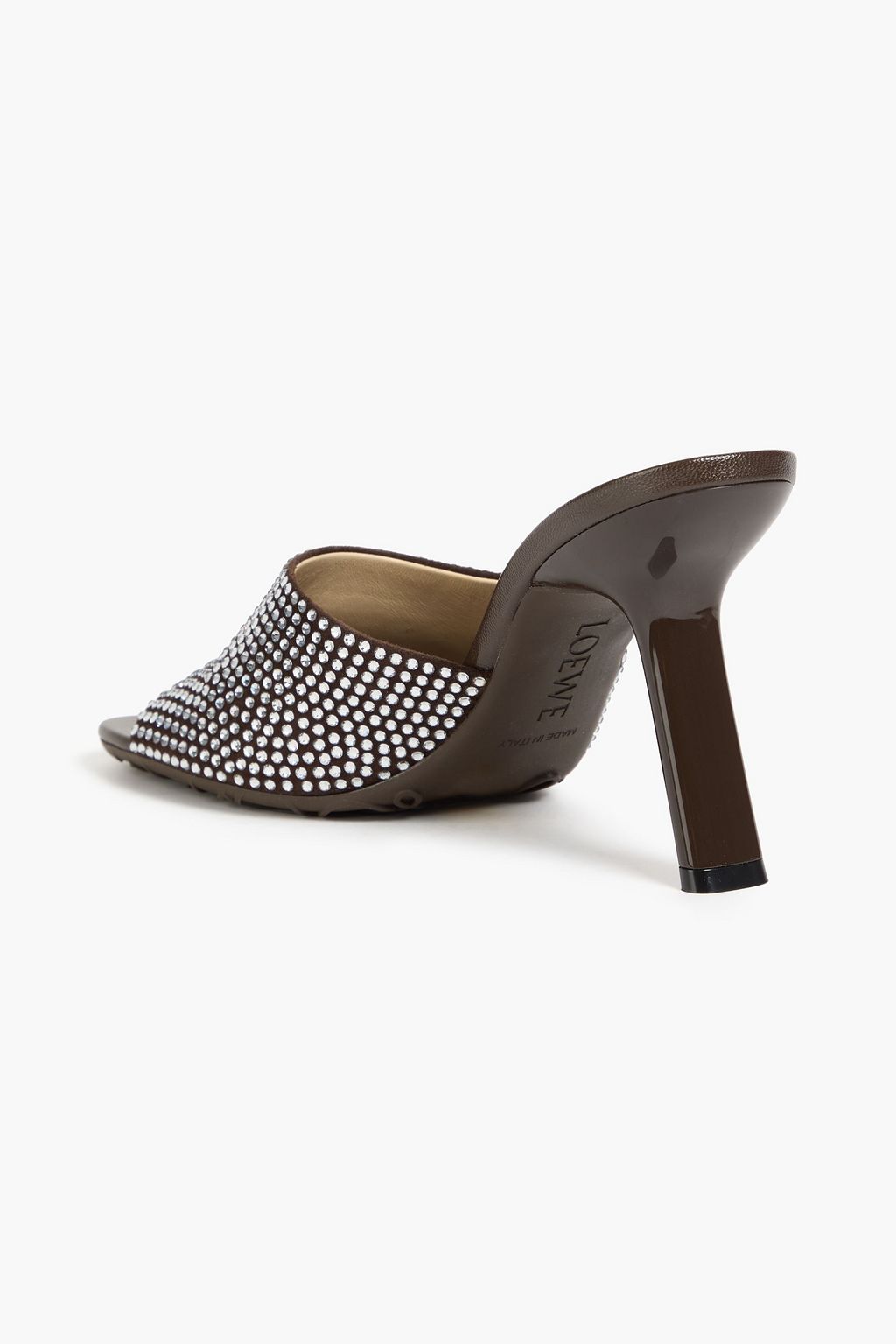 LOEWE Crystal-embellished suede mules