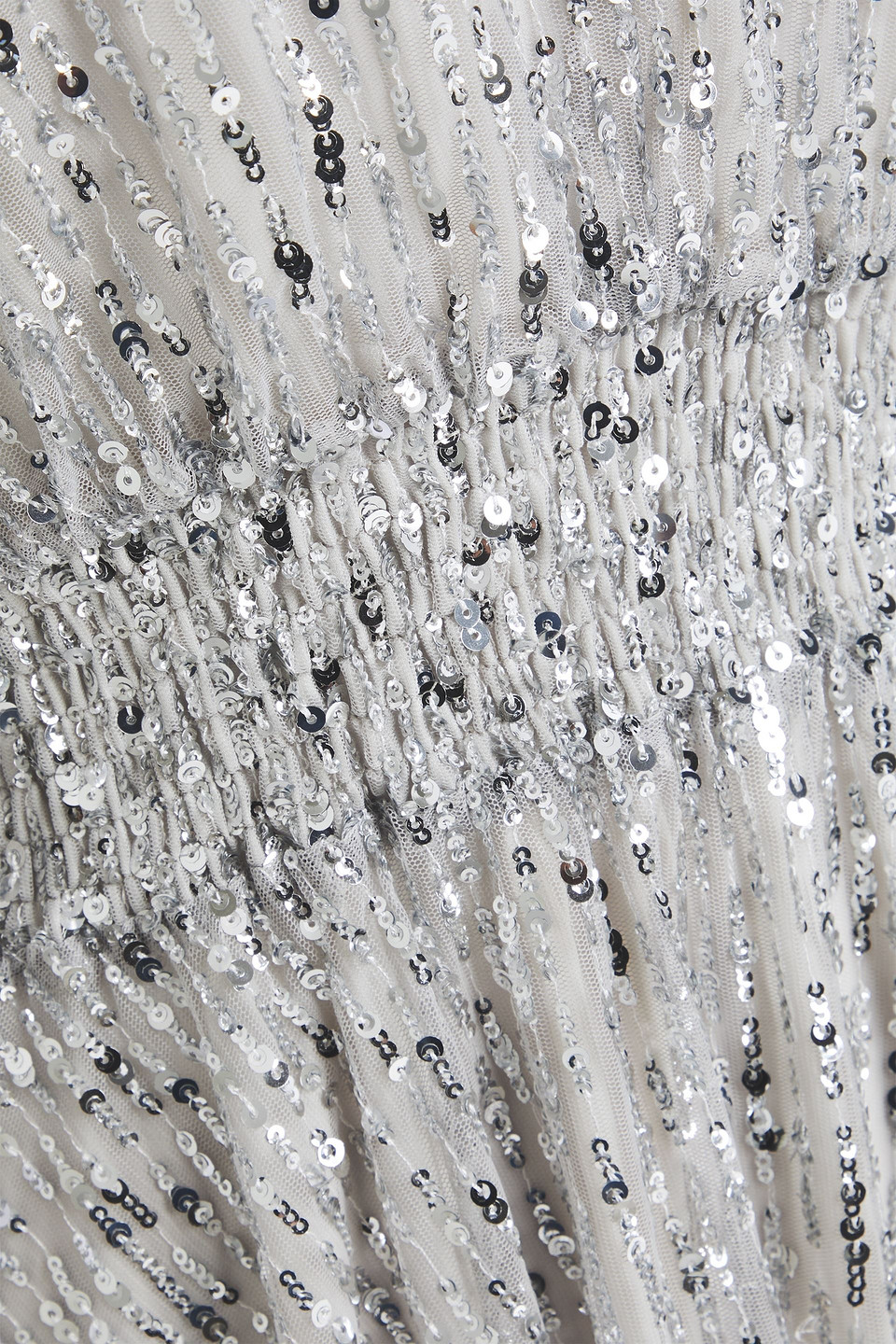 MAJE SEQUINED TULLE MAXI DRESS