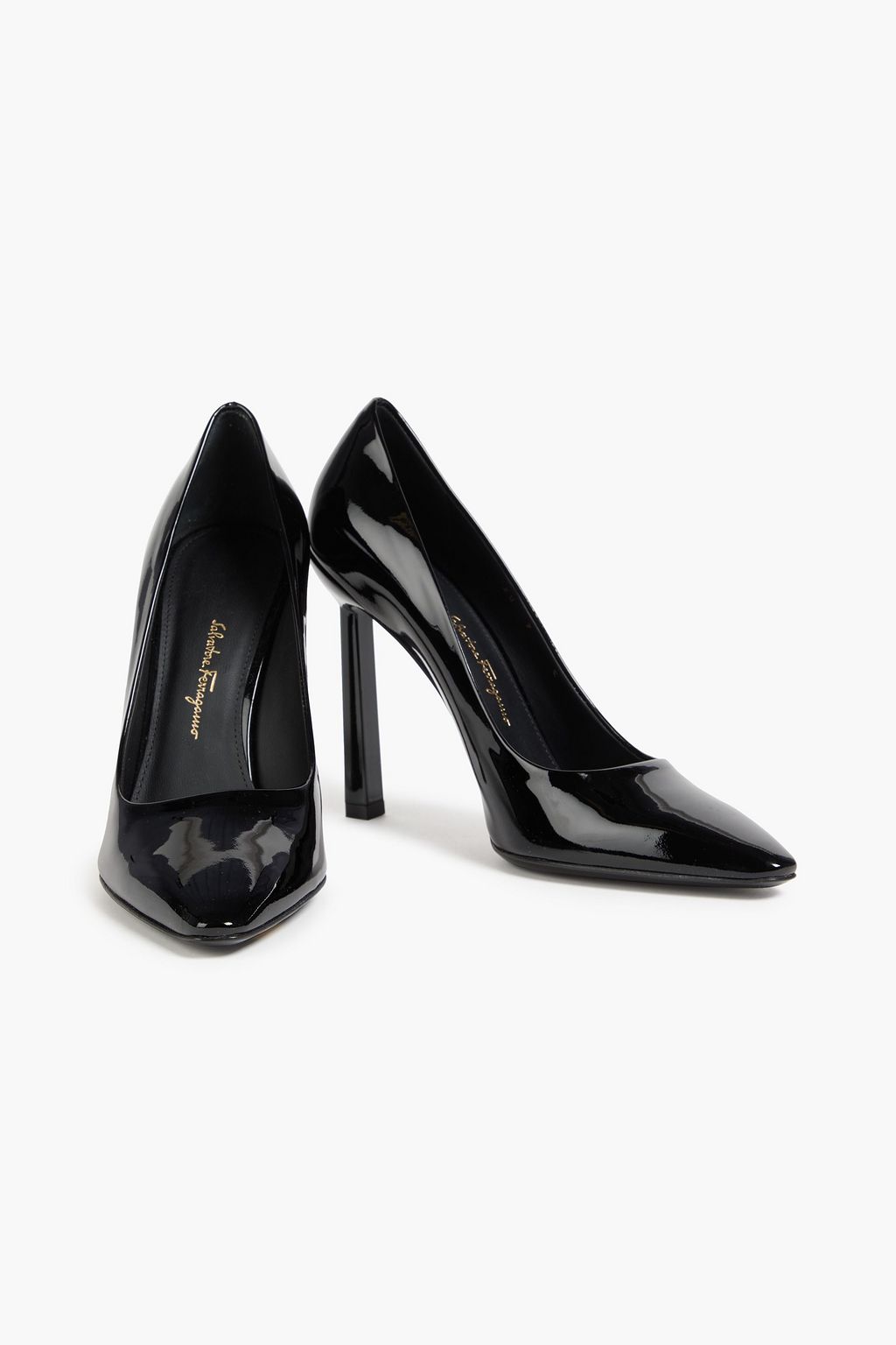 FERRAGAMO حذاء بامب من الجلد اللامع