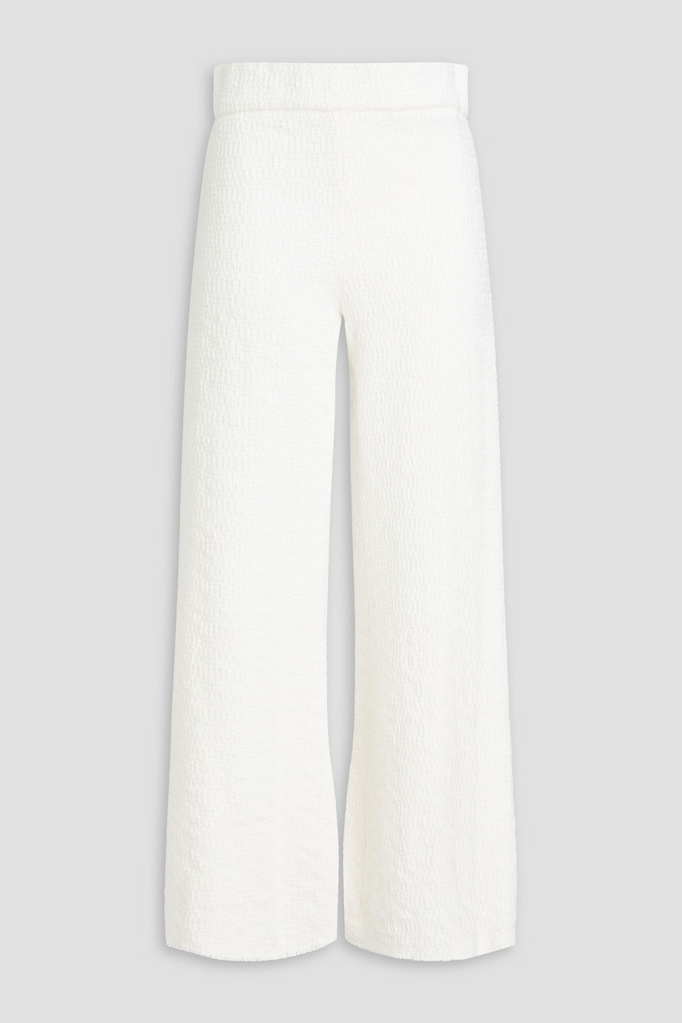 Cotton-blend tweed wide-leg pants