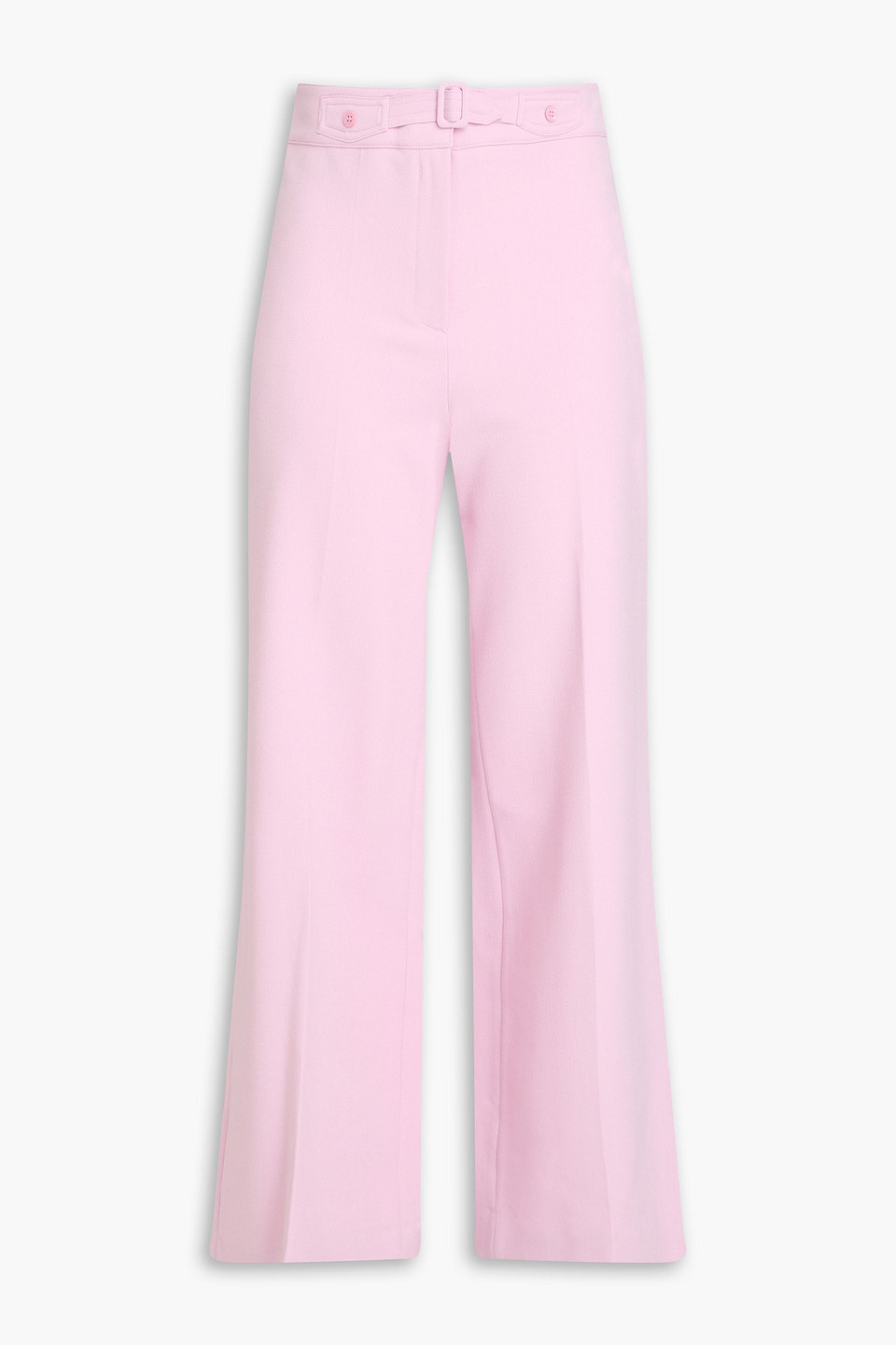 Twill wide-leg pants