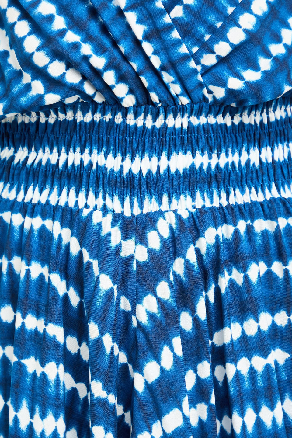 Maje Wrap-effect Tie-dyed Woven Midi Dress In Kobaltblau
