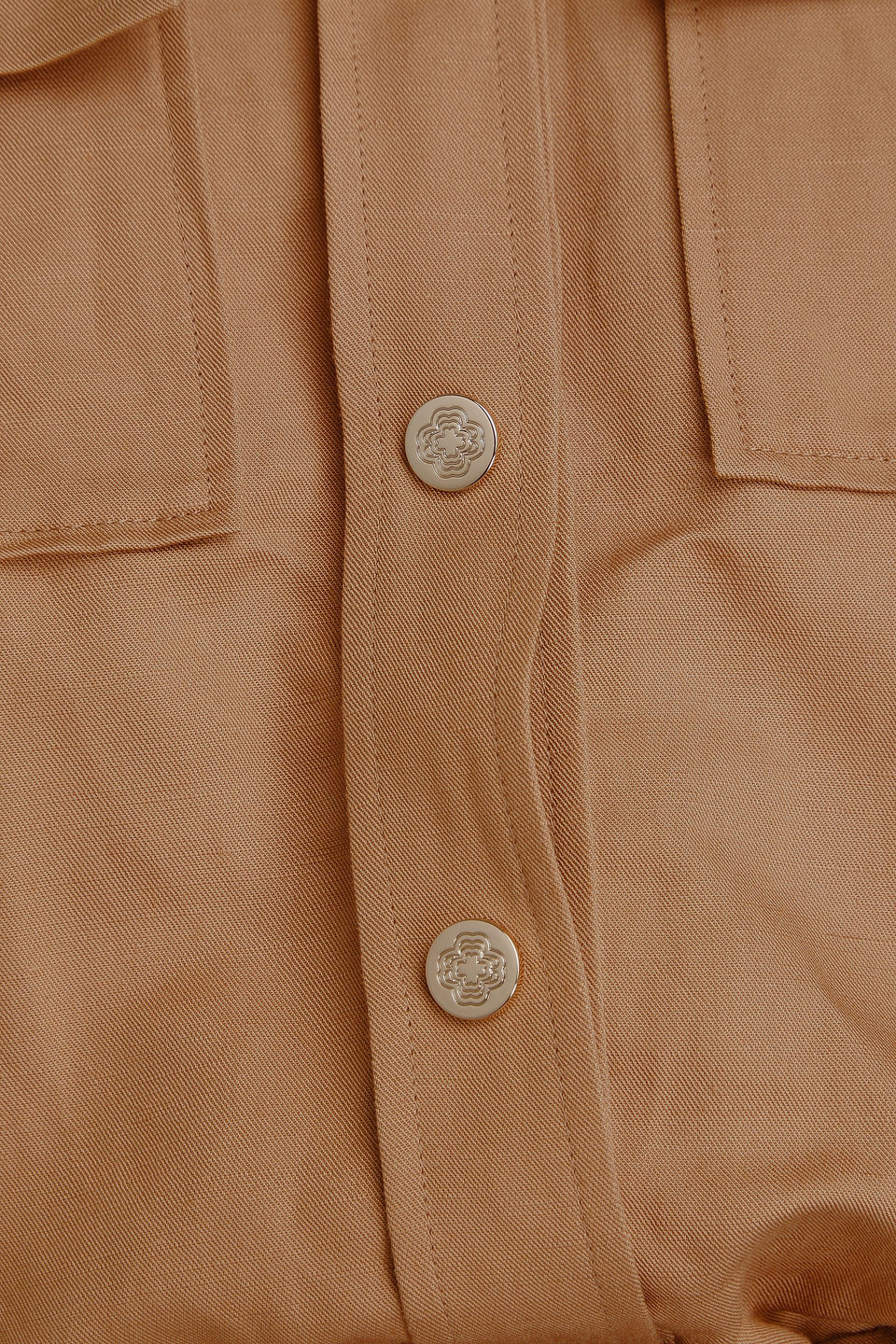 MAJE BELTED TWILL JUMPSUIT