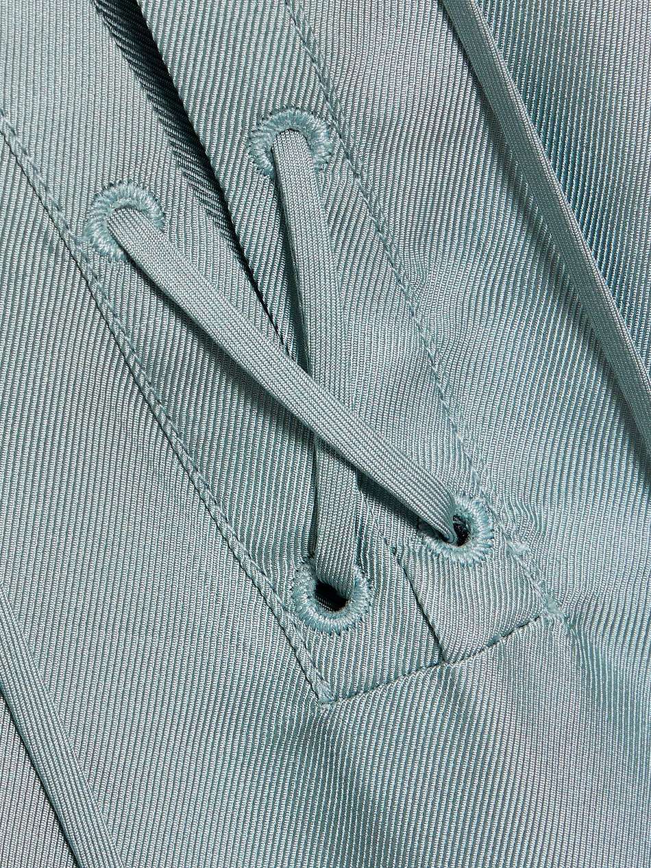 demeter lace-up silk-twill midi dress
