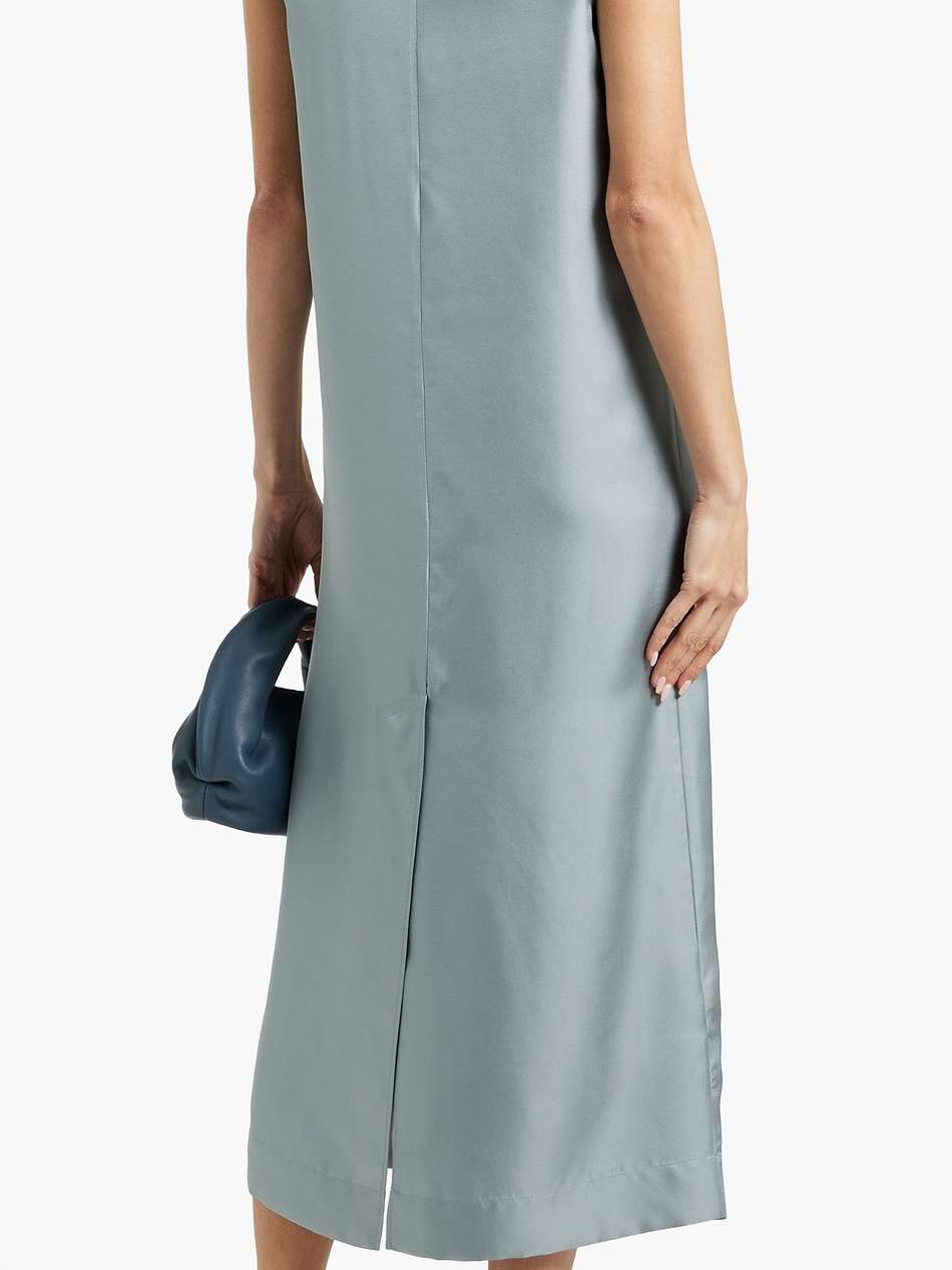 demeter lace-up silk-twill midi dress