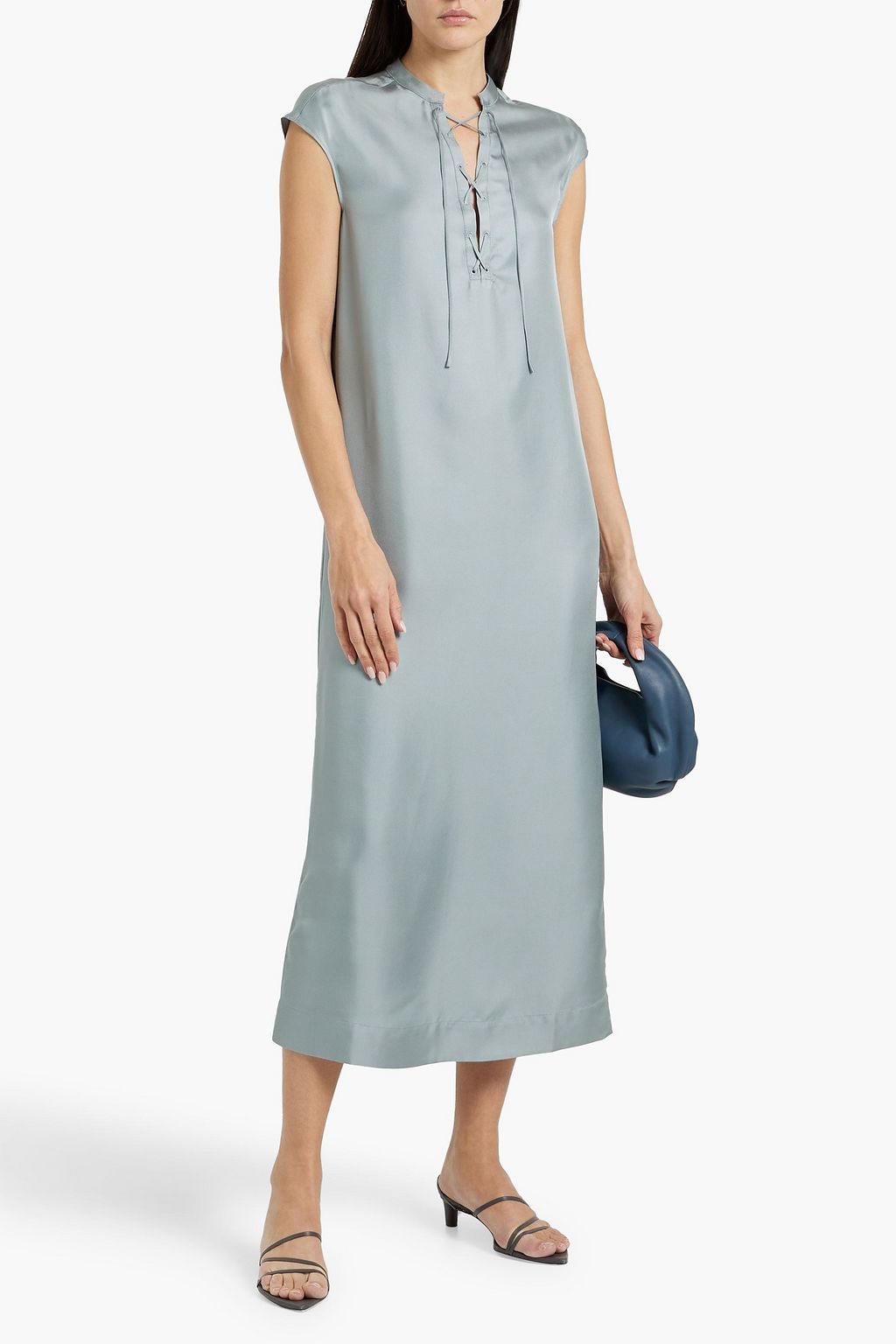 LOULOU STUDIO Demeter lace-up silk-twill midi dress