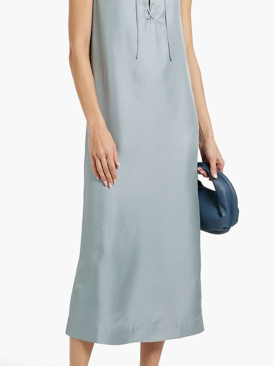 demeter lace-up silk-twill midi dress