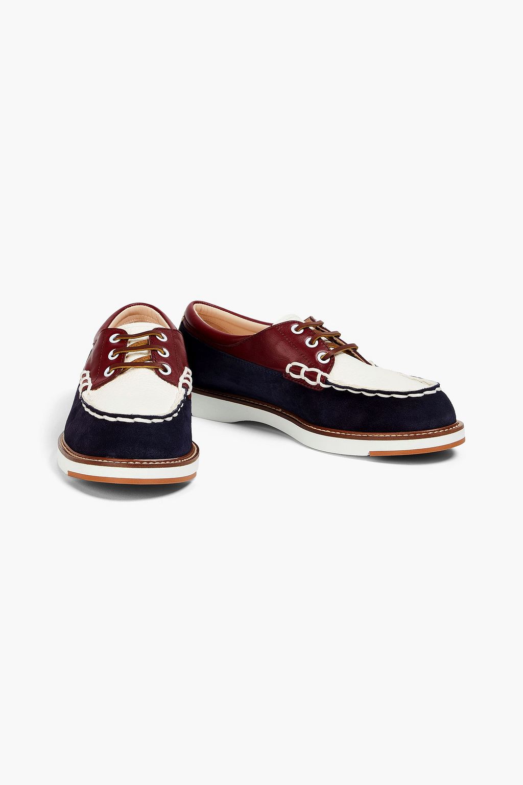 TOD'S حذاء لوفر من الجلد والشامواه بأقسام متباينة الألوان