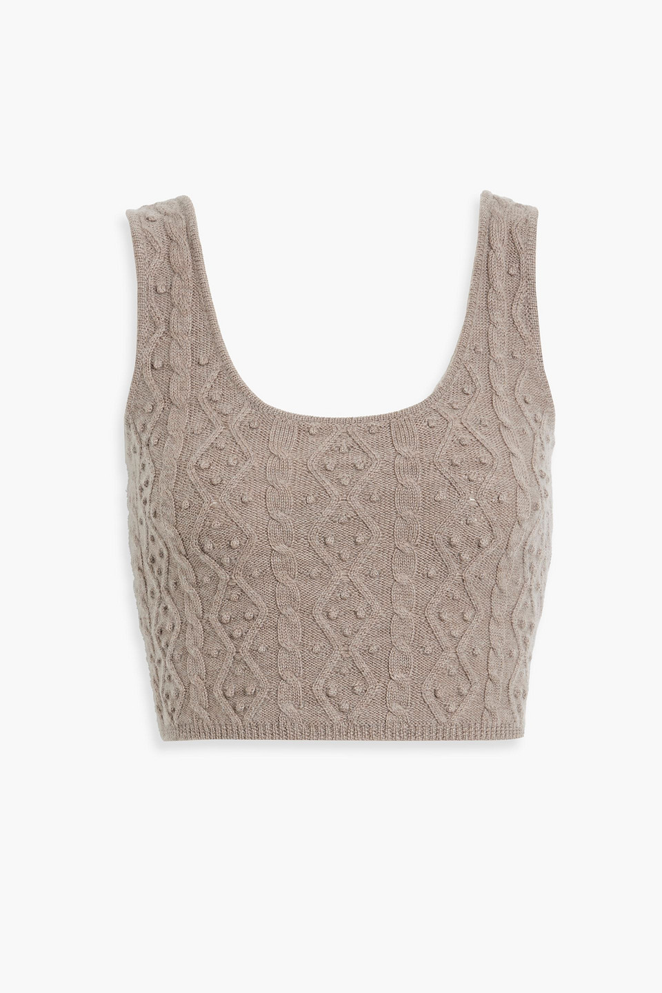 Iris cropped cable-knit wool and cashmere-blend tank