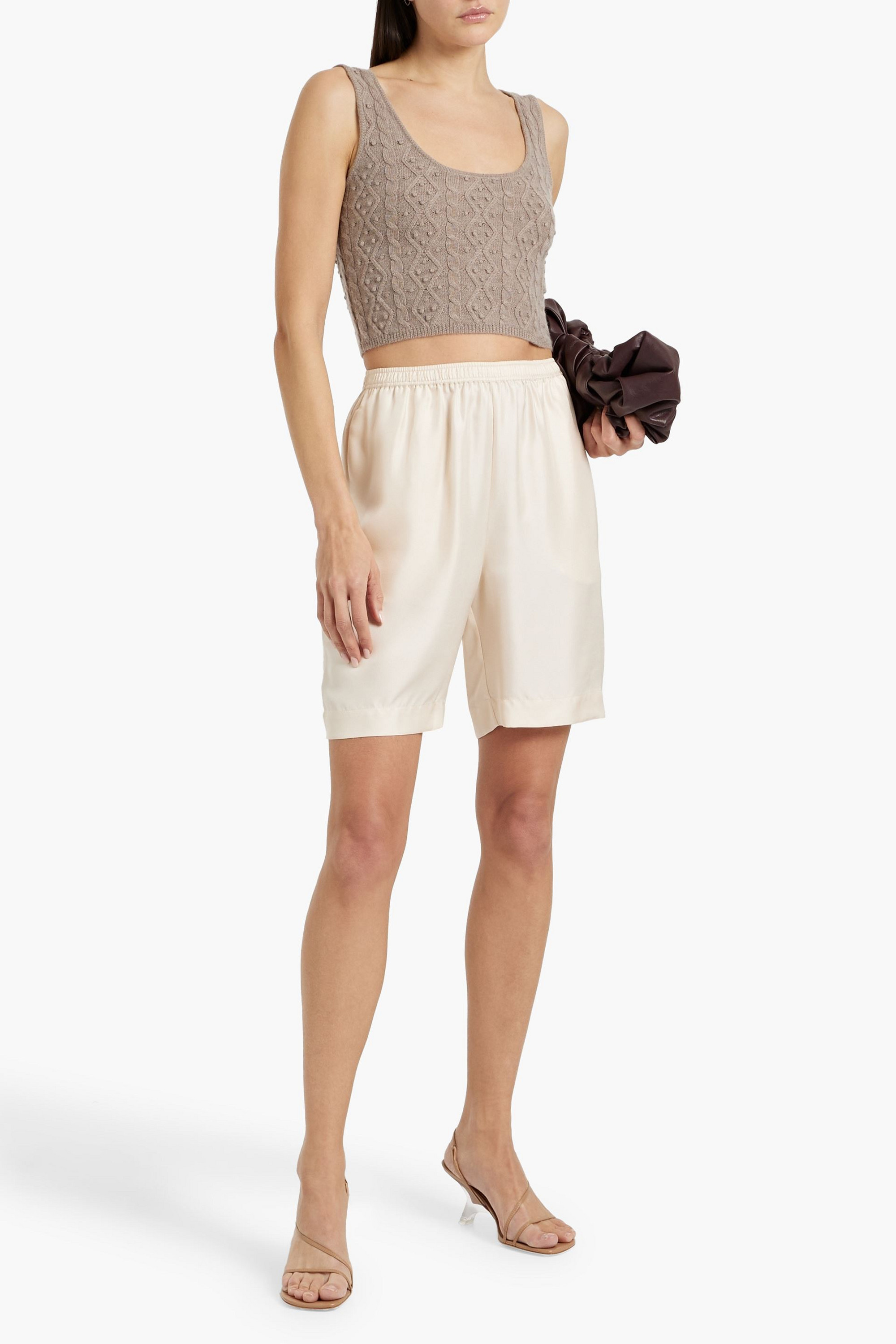 Loulou Studio Iris cropped cable-knit wool and cashmere-blend tank