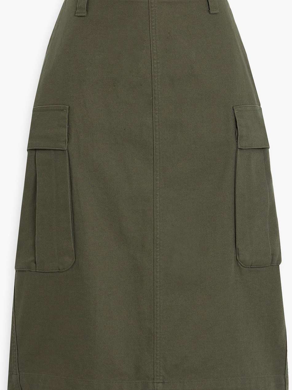 cotton-blend twill skirt