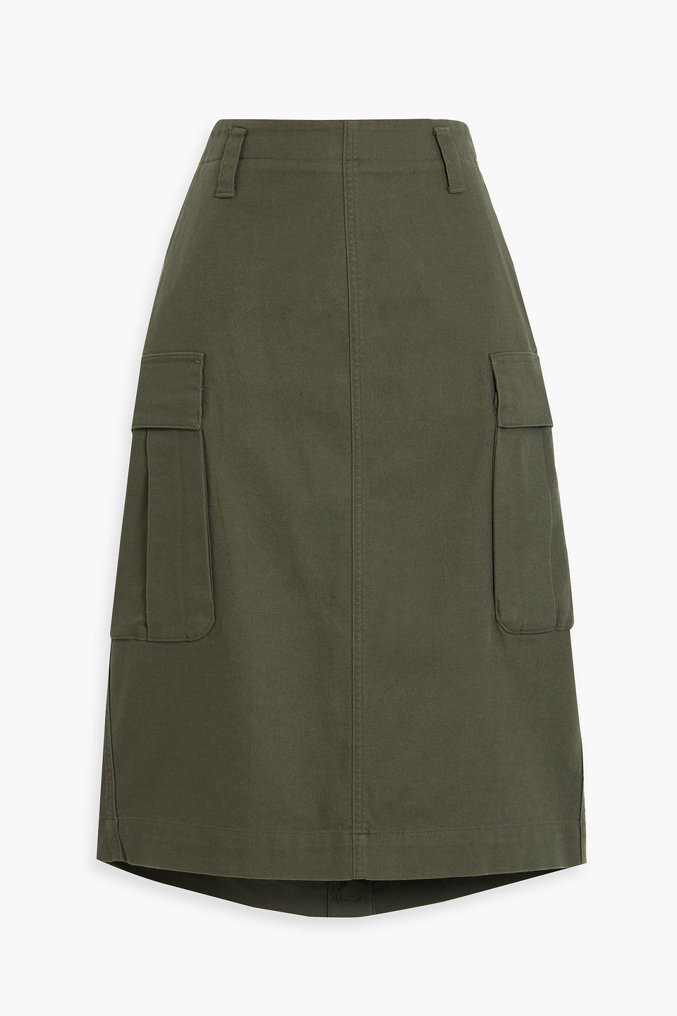 Vince Utility Knee-length Cargo Skirt In Army Green