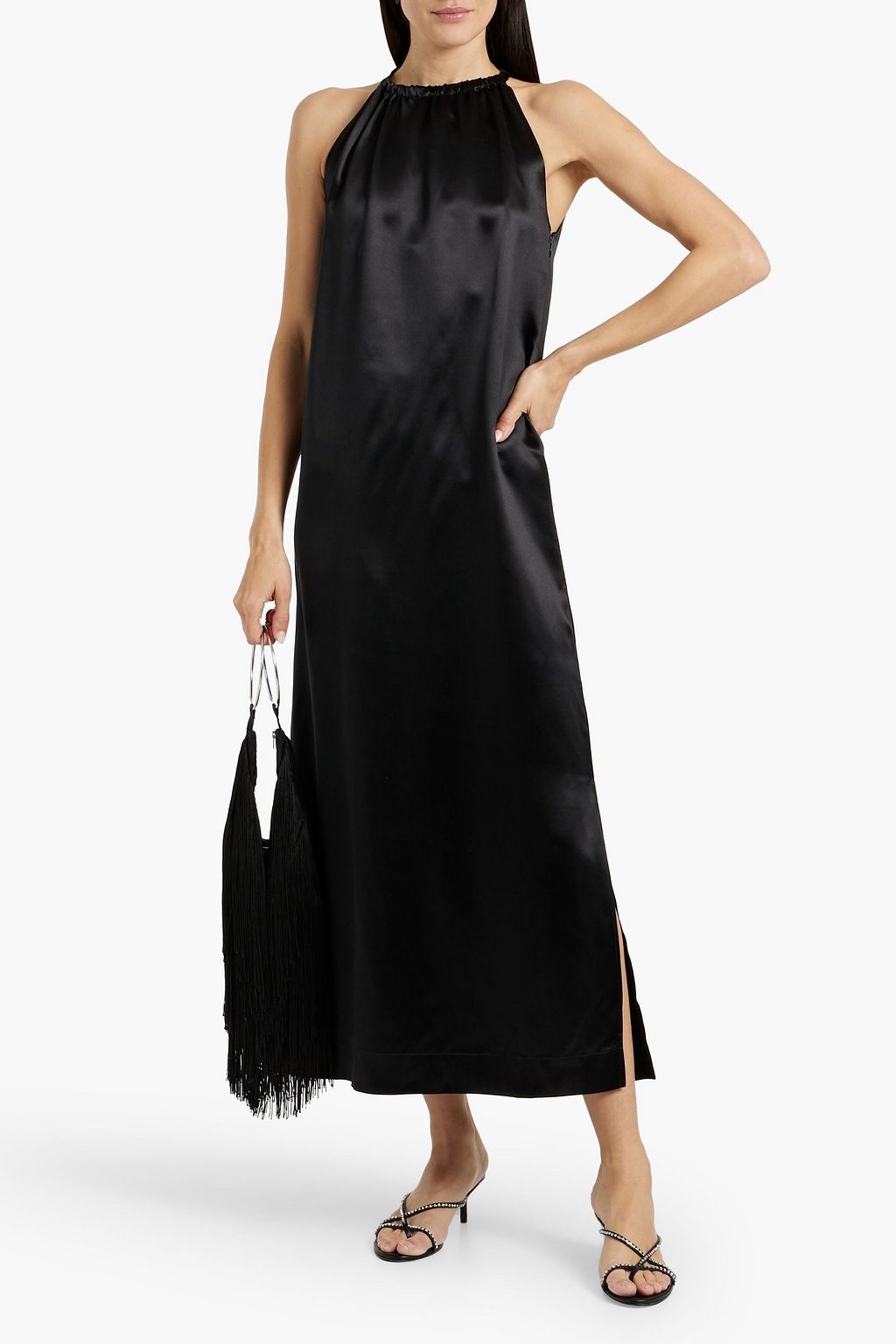 LOULOU STUDIO Silk-blend satin midi dress