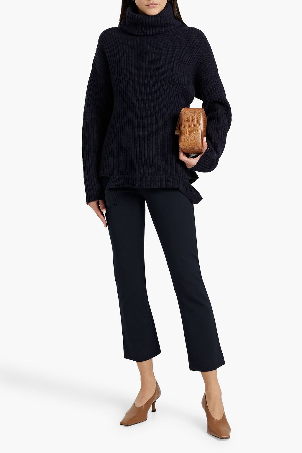 VINCE. Cropped crepe bootcut pants