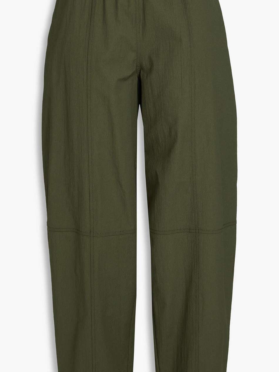 cotton-blend crepon tapered pants