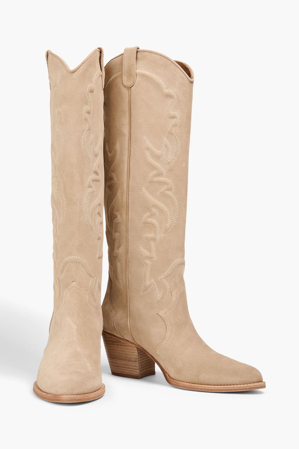 MAJE Embossed suede cowboy boots
