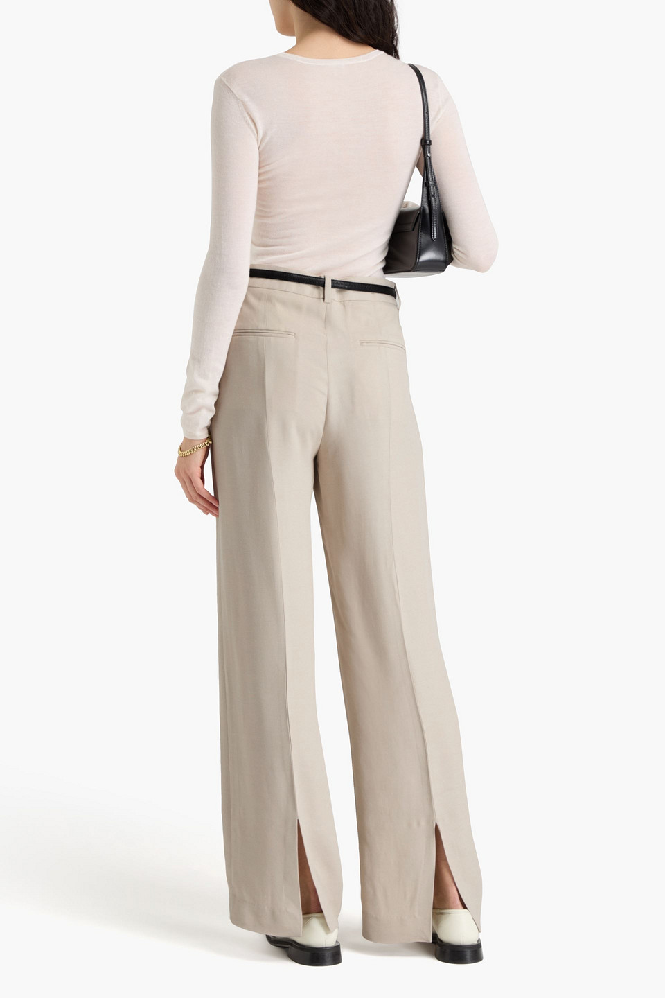 Totême Crepe Wide-leg Pants In Beige