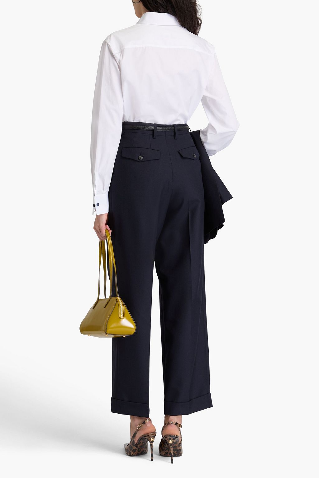 DRIES VAN NOTEN بنطال من الصوف بأرجل مستقيمة
