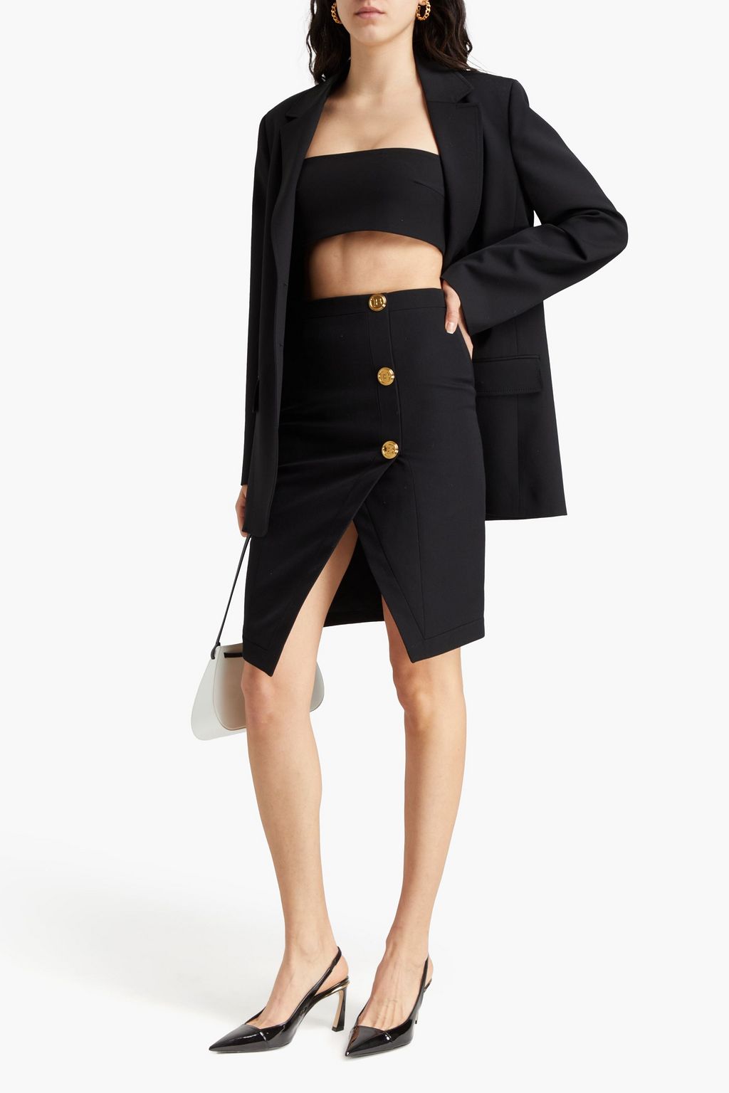 BALMAIN Wool-twill pencil skirt
