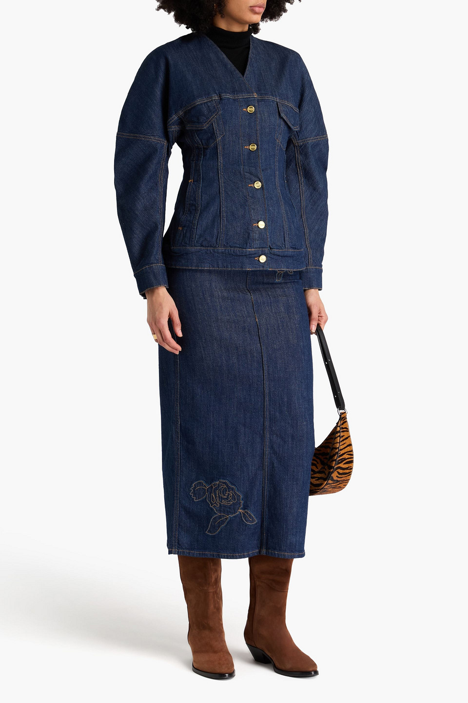 GANNI APPLIQUÉD DENIM JACKET 