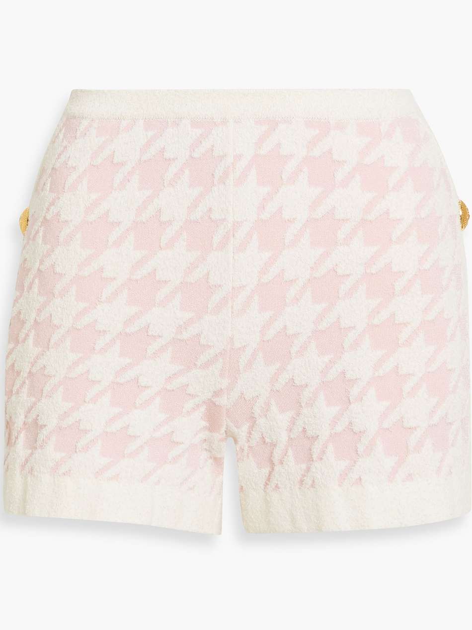 houndstooth jacquard-knit shorts
