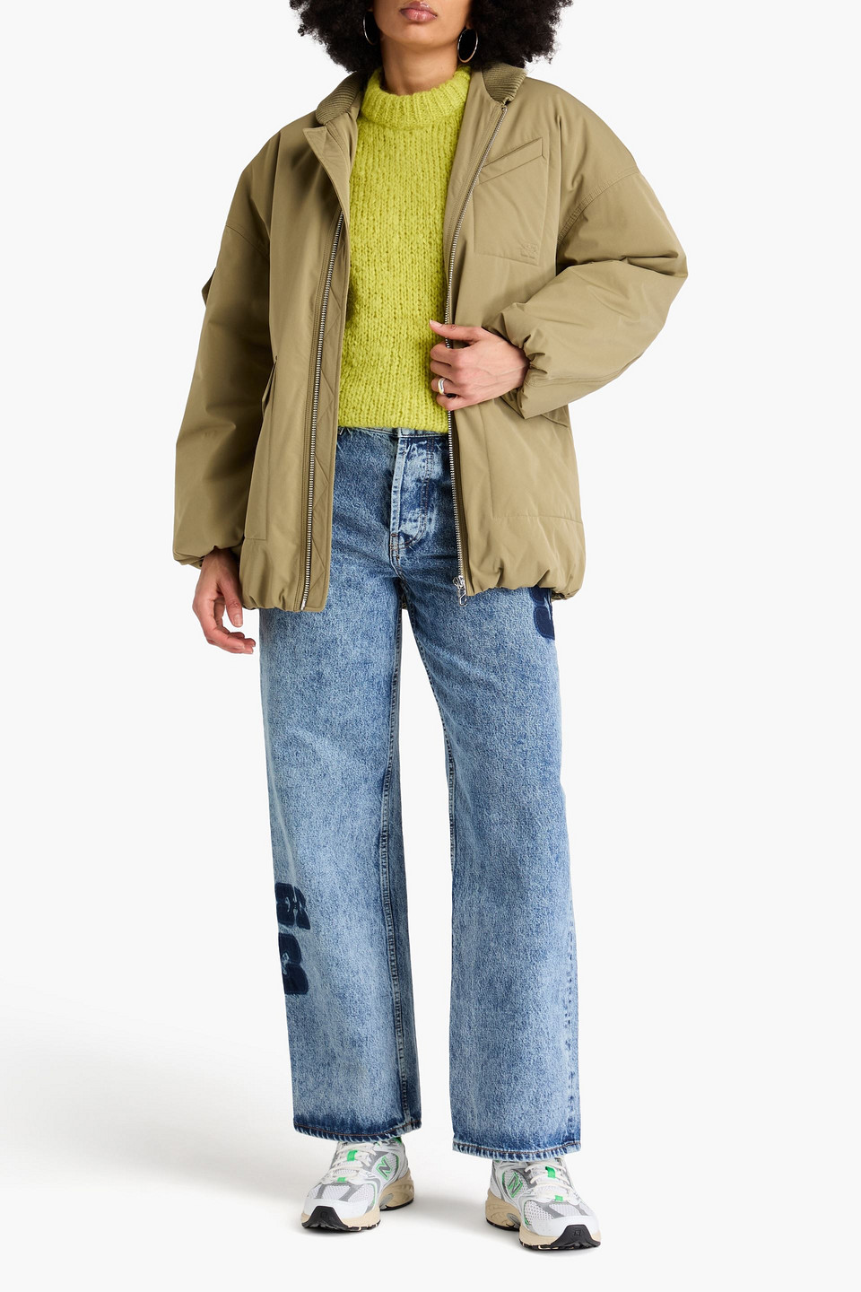  Ganni - Bomberjacke Aus Shell - Grün - 4xl 