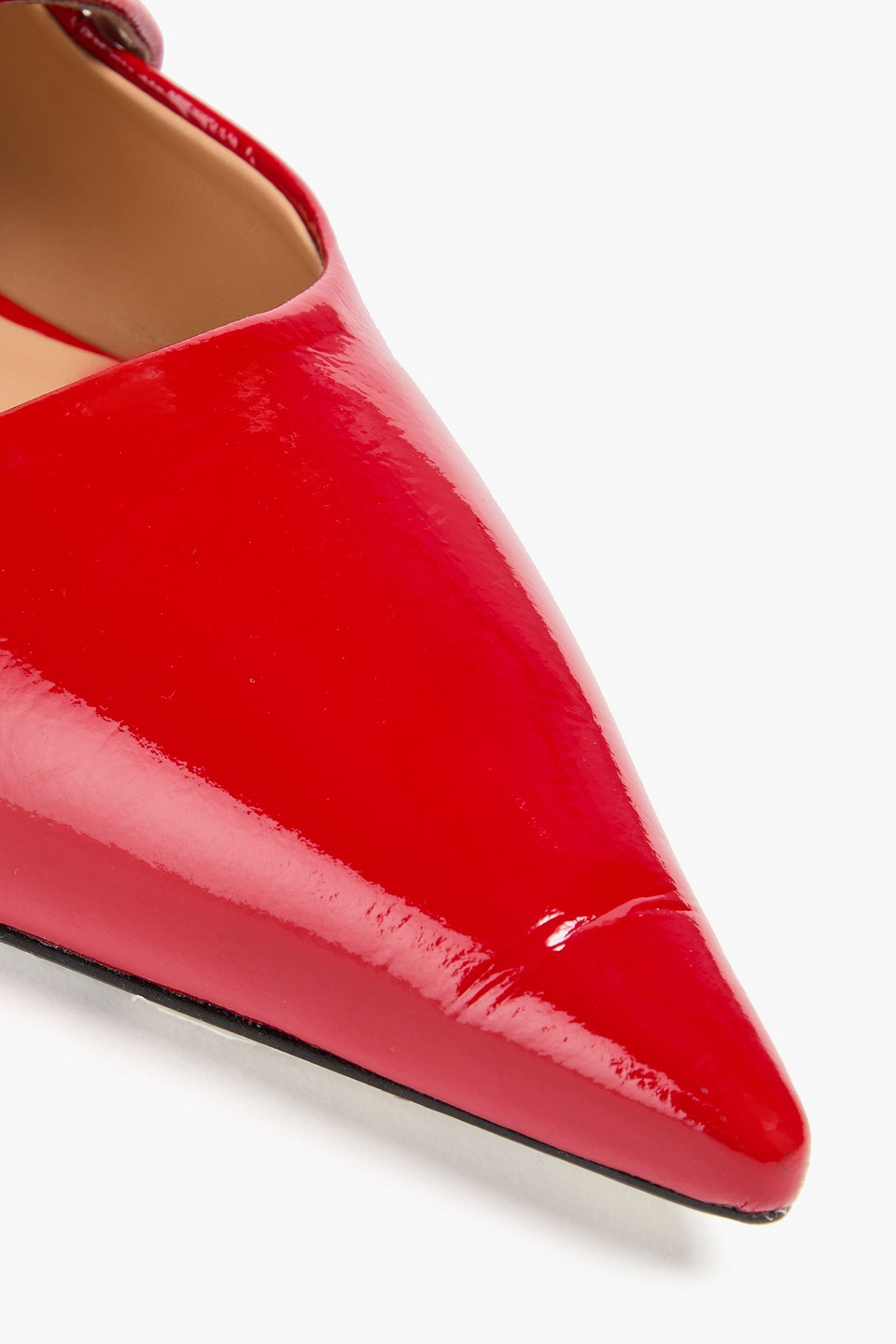 Ganni Point-toe Flats In Red