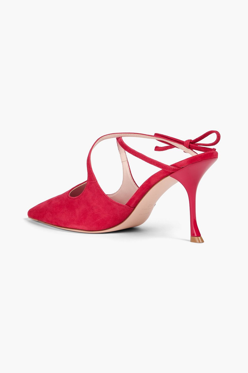 ROGER VIVIER حذاء بامب "أي لاف فيفيه" من الشامواه مزين بربطة على شكل فراشة