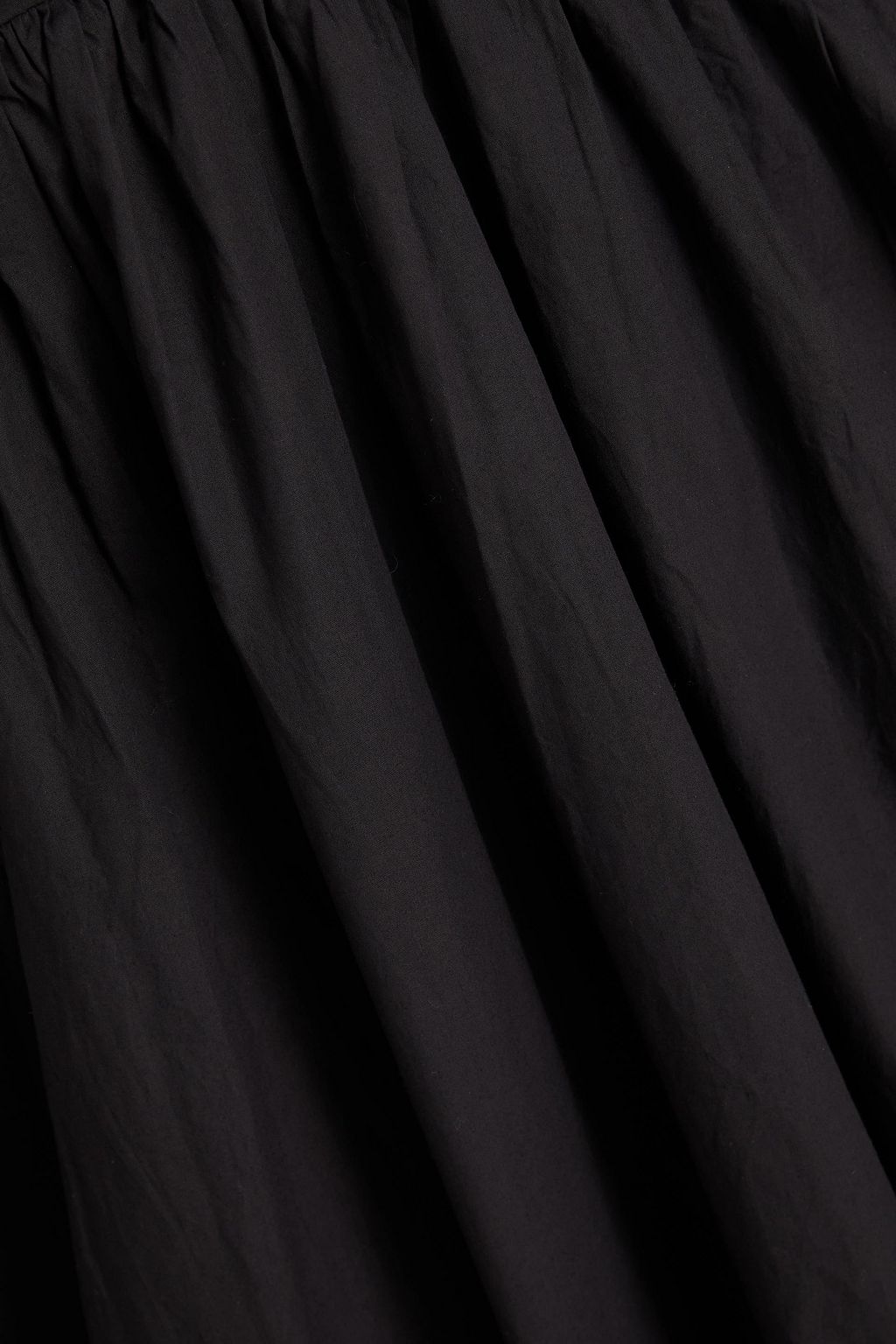 GANNI Gathered cotton-poplin midi dress