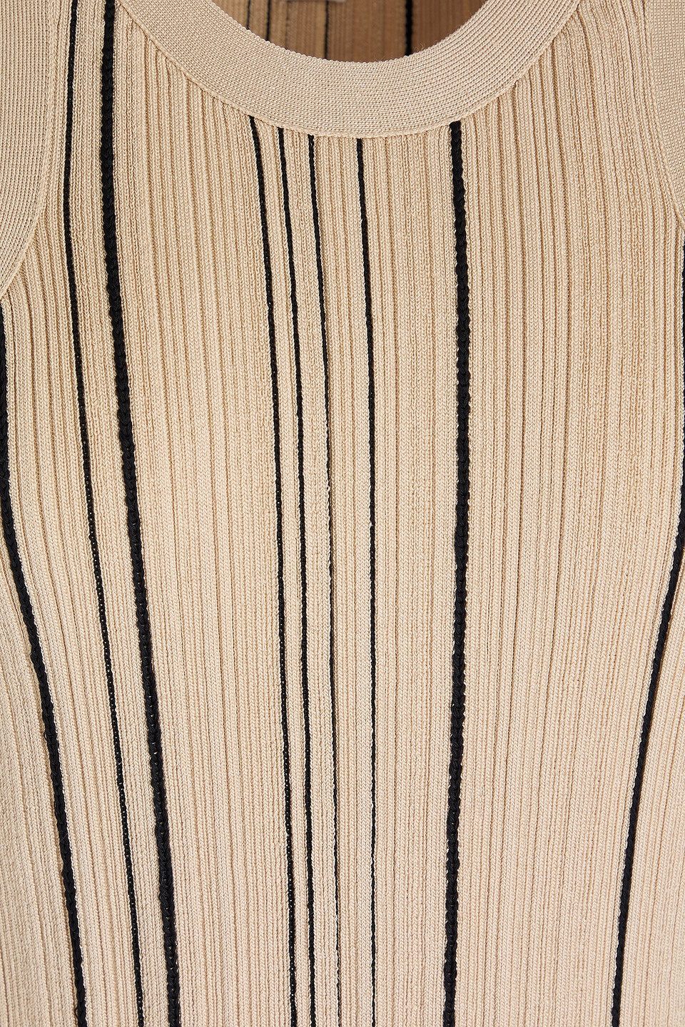 TOTÊME NAIA STRIPED RIBBED-KNIT MIDI DRESS