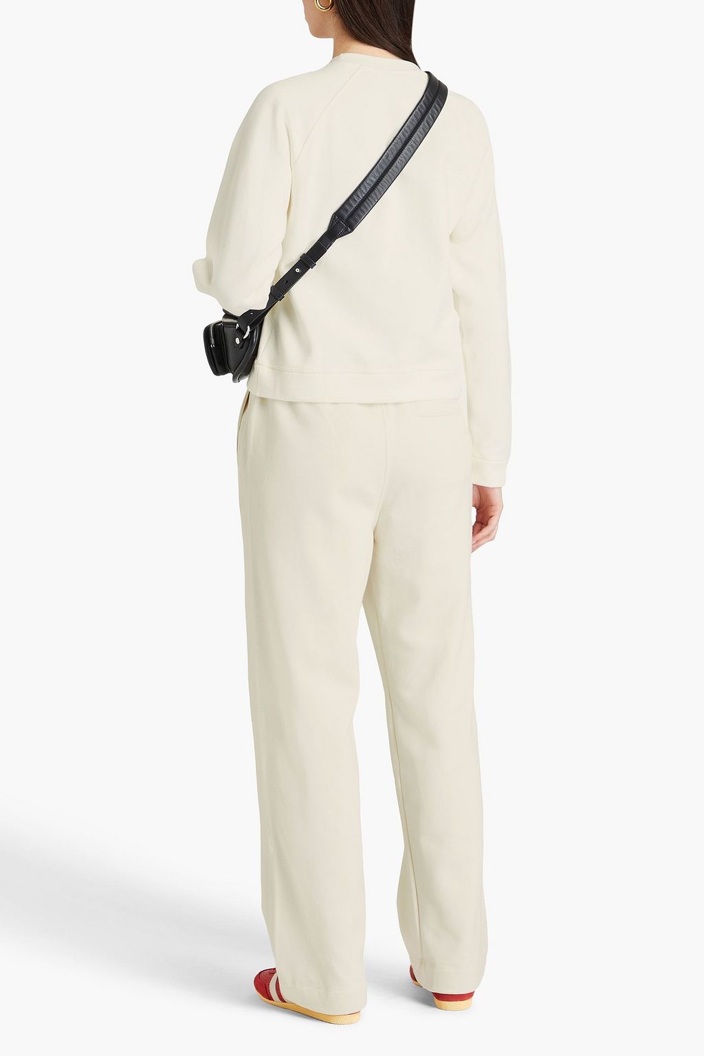 GANNI Cotton-blend fleece track pants