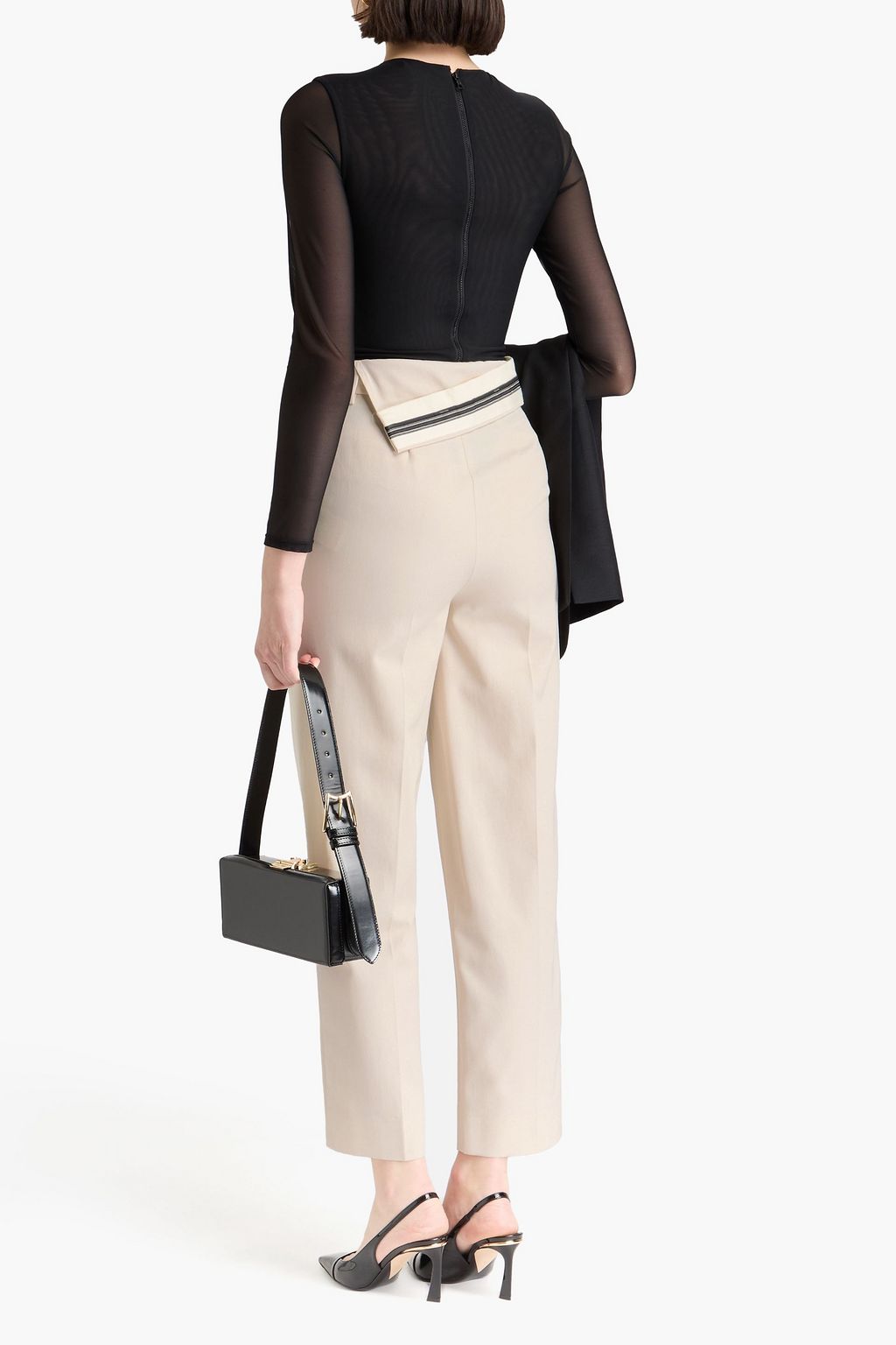 FENDI Hose mit geradem Bein aus Twill aus einer Woll-Baumwollmischung