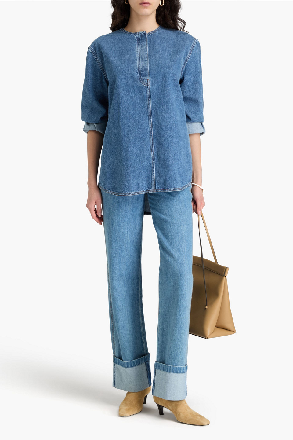 Totême Denim Blouse In Mid Denim