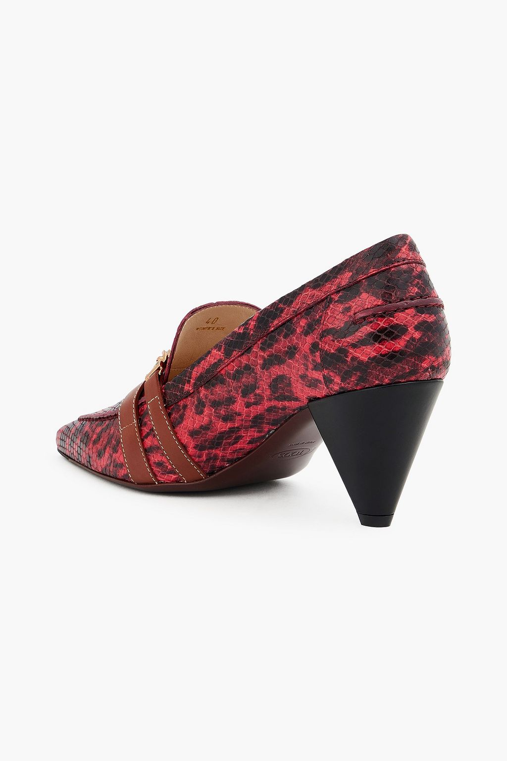 TOD'S スネーク風レザー パンプス