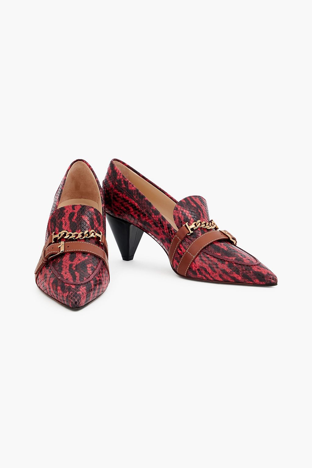TOD'S スネーク風レザー パンプス