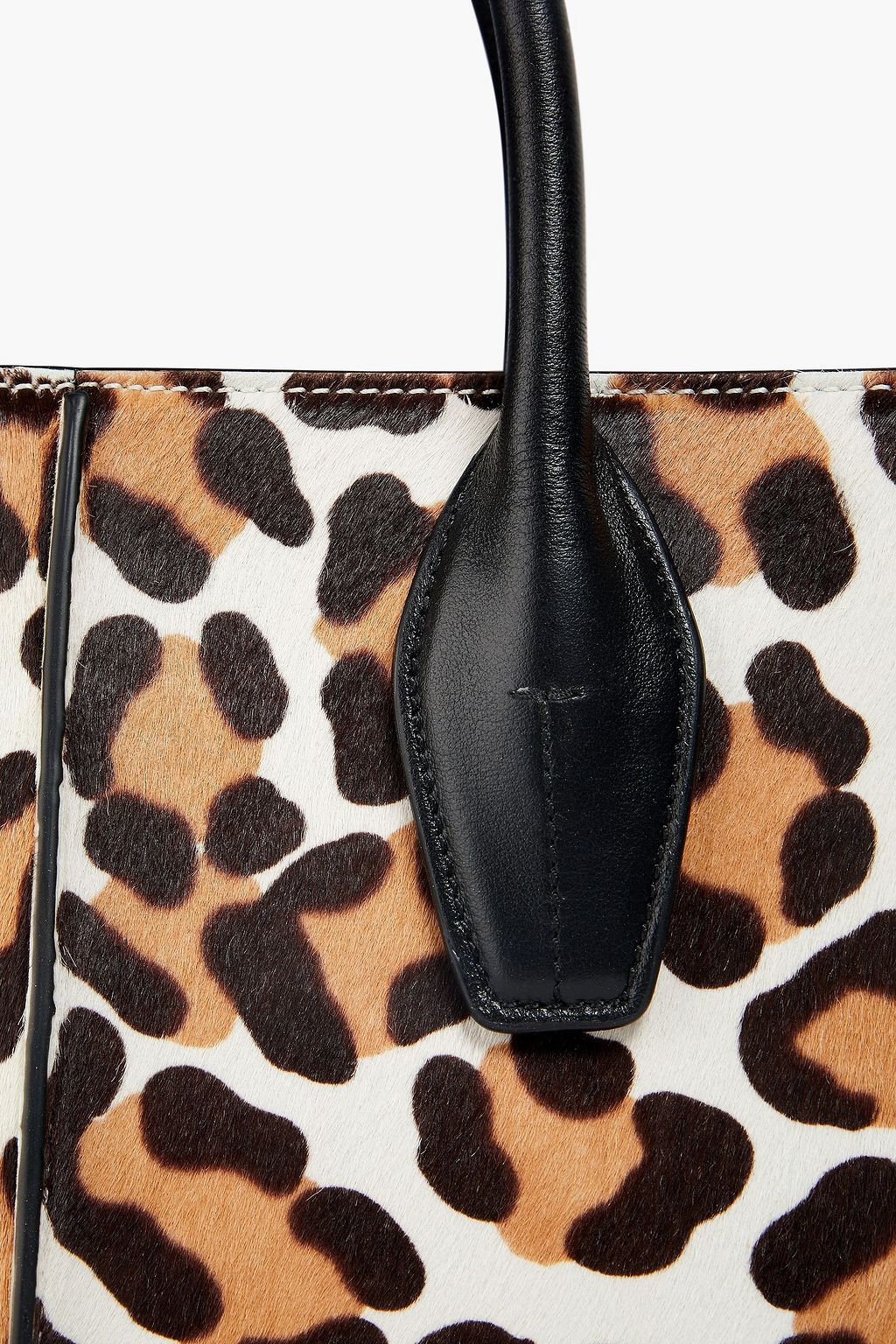 TOD'S حقيبة توت من الشامواه ووبر عجل بطبعة جلد الفهد