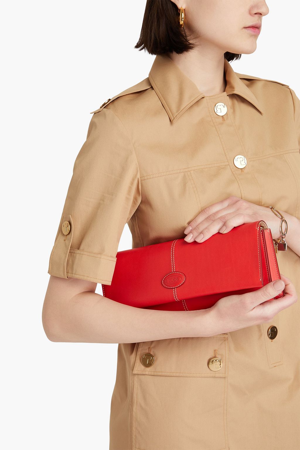 TOD'S حقيبة كلاتش من الجلد