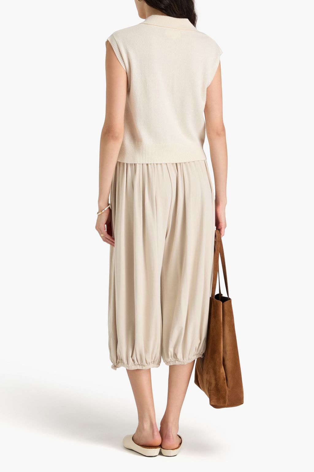 TOTEME Gathered stretch-jersey culottes