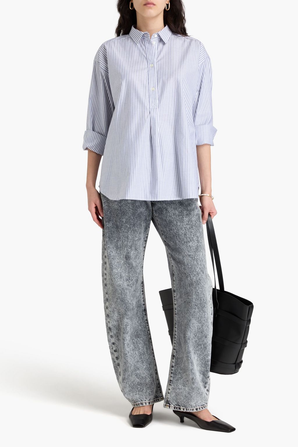 TOTEME Striped cotton-poplin shirt