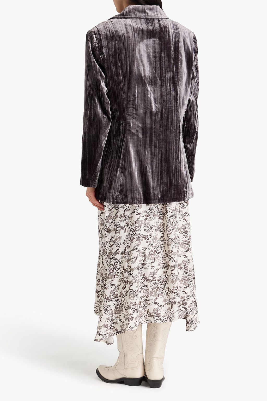 GANNI Textured velvet blazer