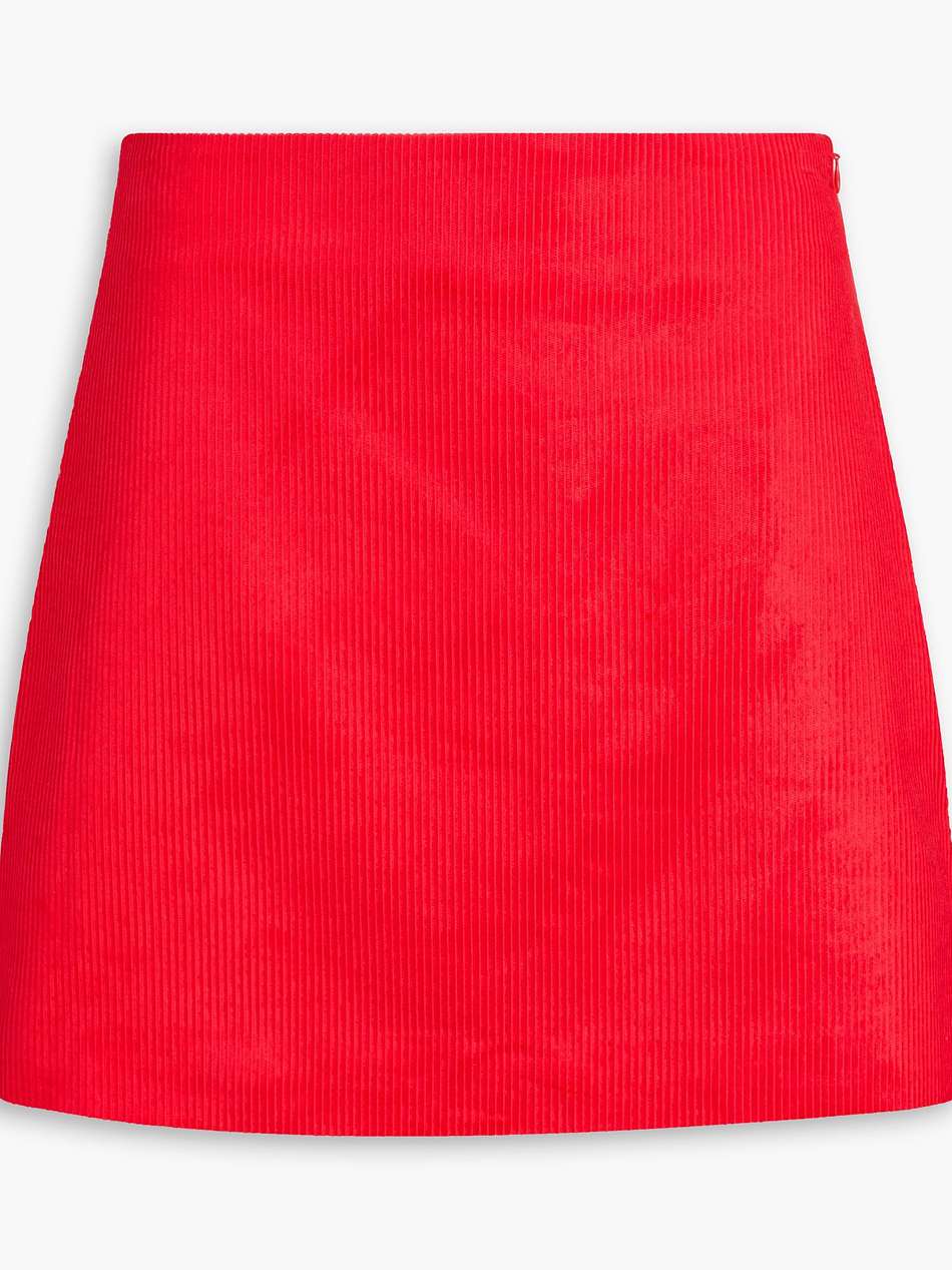cotton-blend corduroy mini skirt