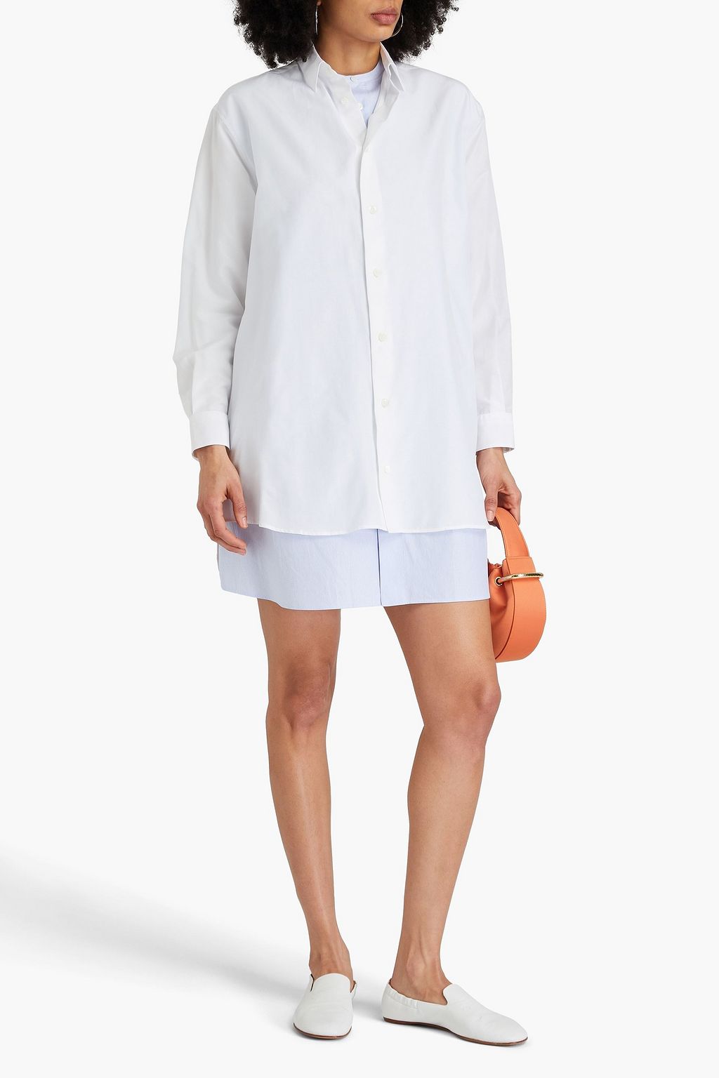 LOEWE Mehrlagiges Hemdkleid aus Popeline aus einer Baumwoll-Seidenmischung in Minilänge