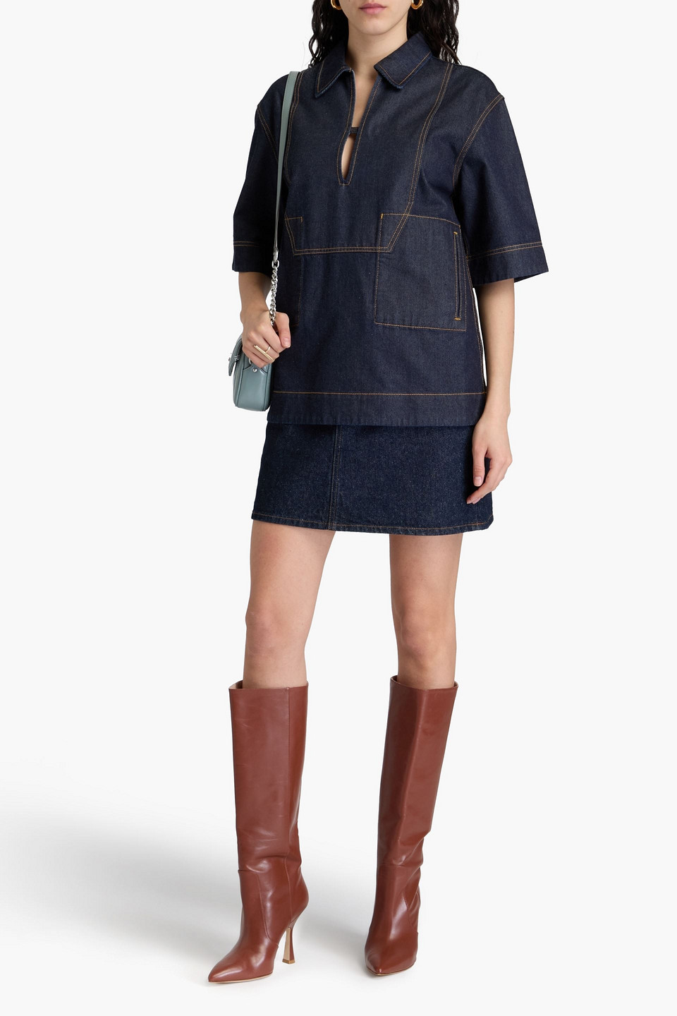  Tory Burch - Oberteil Aus Denim - Blau - Us 0 
