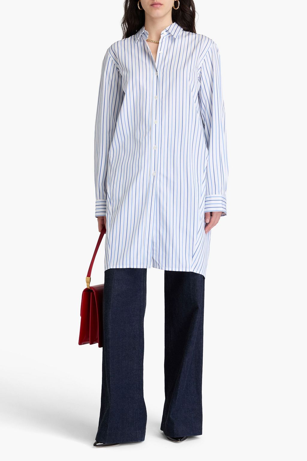 DRIES VAN NOTEN قميص "كالبيرو" من البوبلين القطني بتصميم مخطط