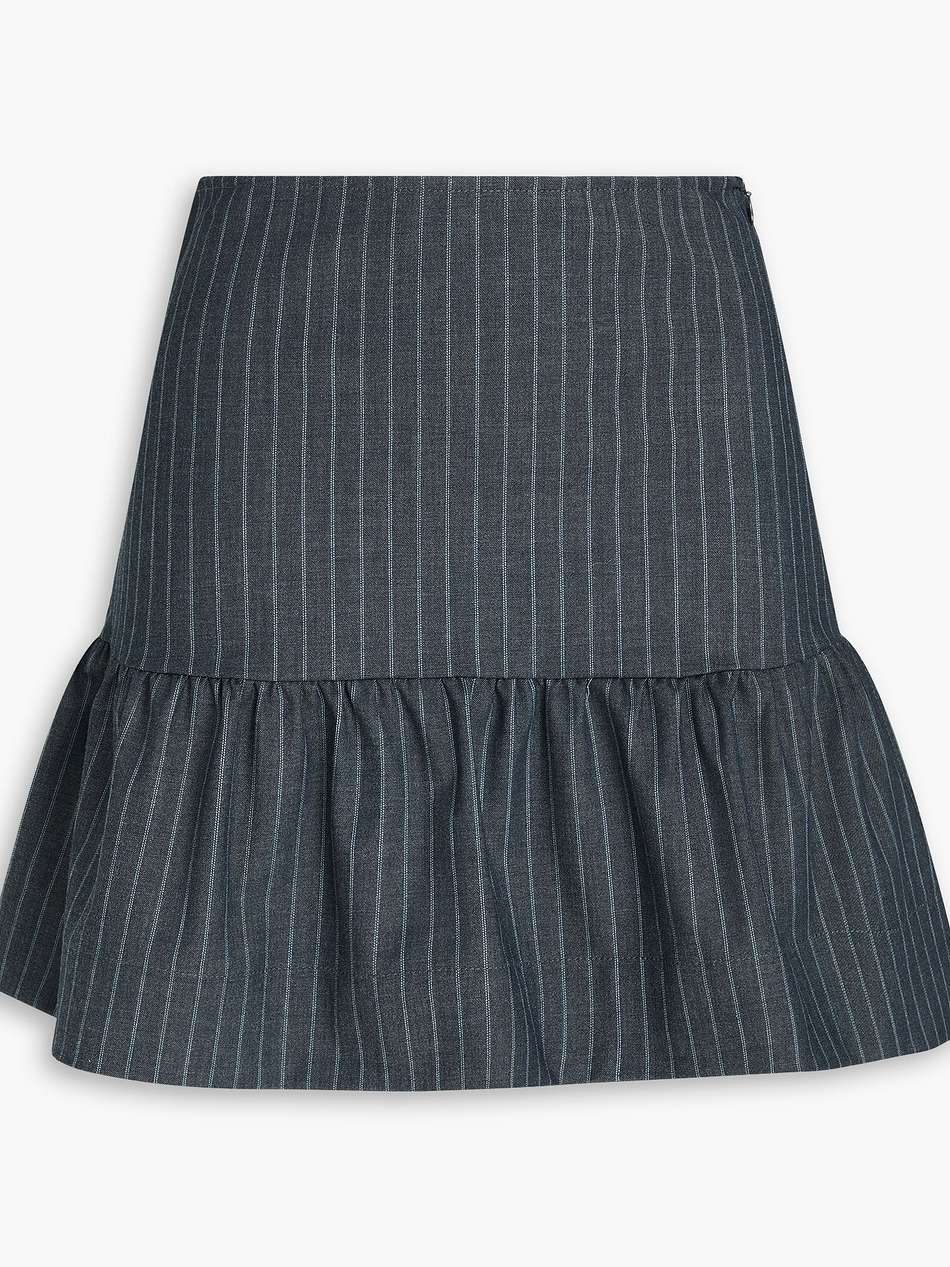 pinstriped twill mini skirt