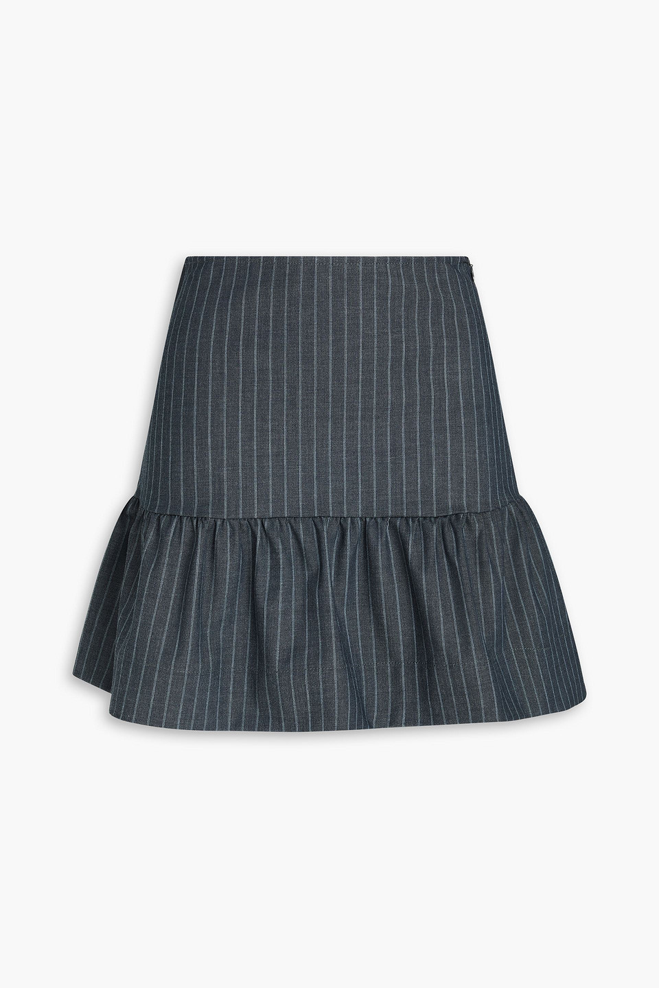 Pinstriped twill mini skirt