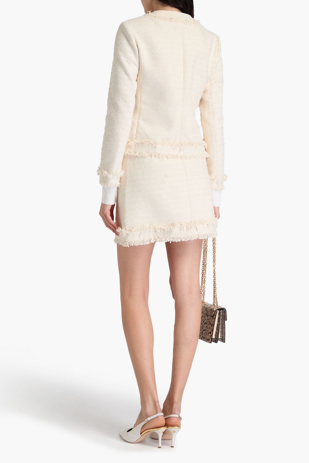 TORY BURCH 코튼 혼방 부클레 트위드 재킷