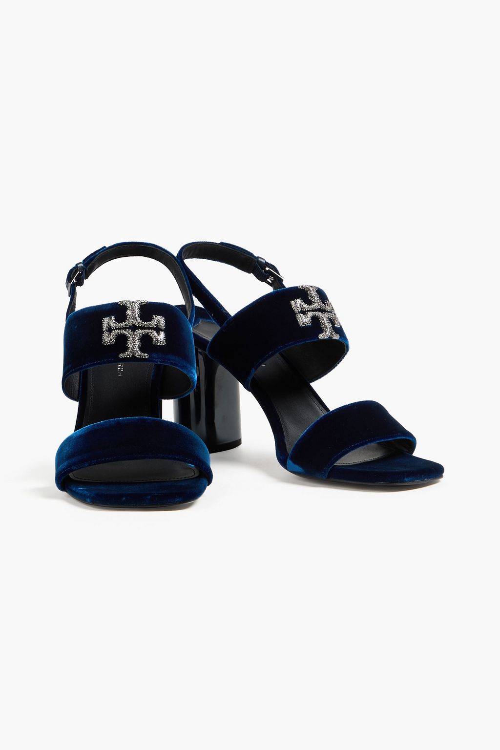 TORY BURCH صندل مزوّد بحزام خلفي من المخمل وبتصميم مزركش