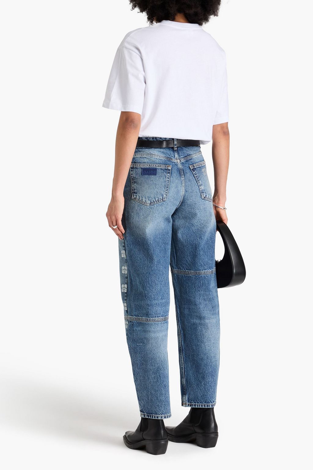 GANNI コットンジャージー Tシャツ プリント入り
