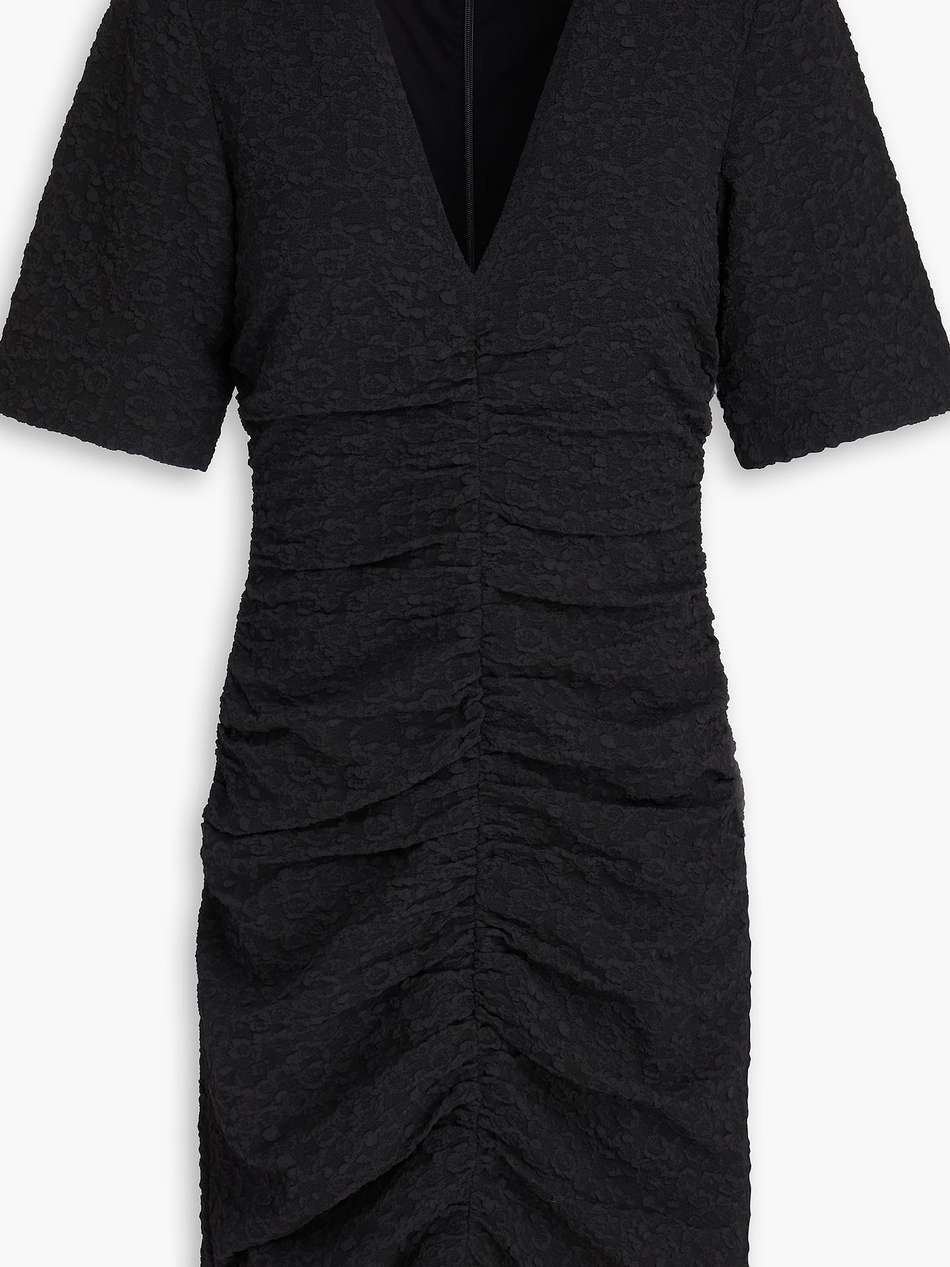 ruched jacquard mini dress
